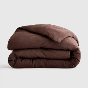 QUINCE European Linen Duvet Cover Twin Espresso 3641